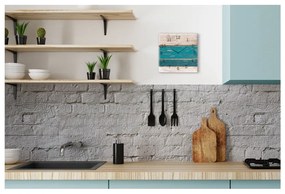 Nástenné hodiny Styler Glassclock Blue Wood, 30 × 30 cm