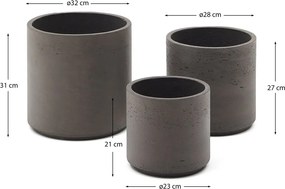 Obaly na kvetináče z cementu v súprave 3 ks ø 32 cm Sintina – Kave Home