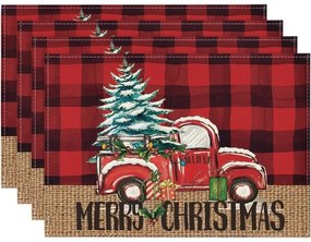 Vianočné prestieranie na stôl MERRY CHRISTMAS 30x45 cm, červené