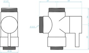 Kuchinox Kuchinox, prepínač pre sprchový stĺp, čierna matná, LAV-CBP_7P0D