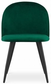 Stolička BELLO - zelený zamat / čierne nohy