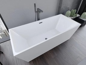 Mexen Lita, voľne stojaca vaňa 170 x 75 cm, biela, grafitový prepad, 52121707500-66