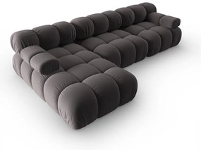 Tmavosivá zamatová pohovka 285 cm Bellis – Micadoni Home