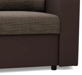 Rohová rozkladacia sedačka LUNA hnedá / cappuccino