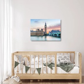 Sklenený obraz - Londýn v pastelových farbách (70x50 cm)