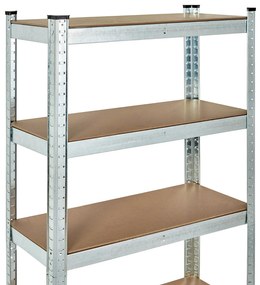 Skladový regál 205x120x45 cm, pozinkovaný kov, 5 políc, nosnosť 875 kg, ModernHome