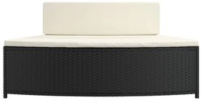 Záhradné taburetky s podložkami 2 ks čierne polyratan