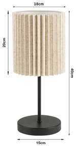 Brilagi - Stolná lampa NORDIC WAVE 1xE27/15W/230V ľan/čierna