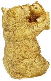 Bear Lucky Mom dekorácia zlatá 27 cm