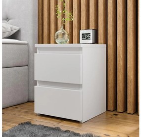 Nočný stolík MALWA 40x30 cm lesklá biela