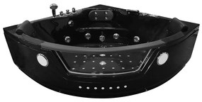 M-SPA - Čierna kúpeľňová vaňa SPA TURBO s hydromasážou 152 x 152 x 56 cm