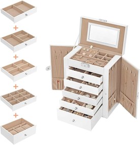 Šperkovnica Livia2, 32x26x15,5 cm, biela