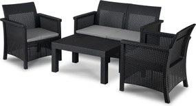 Záhradný set BRENTA, čierna/sivá
