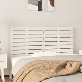 vidaXL Nástenné čelo postele biele 126x3x63 cm masívna borovica