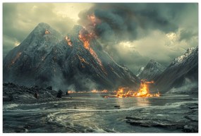 Obraz - Erupcia sopky (90x60 cm)