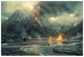 Obraz - Erupcia sopky (90x60 cm)