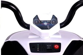 LEAN CARS Elektrická štvorkolka S601 biela, EVA kolesá, LED