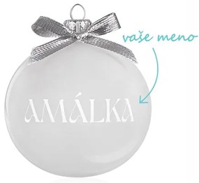 Vianočná celopieskovaná banka s menom a mašličkou 8 cm