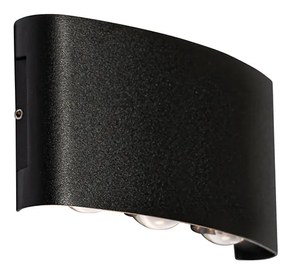 Vonkajšia nástenná lampa čierna vrátane LED 6-svetlo IP54 - Silly