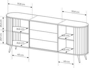 Komoda Luvio 196 cm so zásuvkami - dub cremona