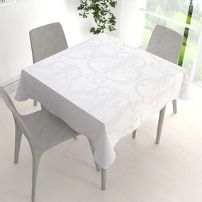 Biante Dekoračný štvorcový obrus Monako PM-125 Veľký zámocký vzor biely 100x100 cm