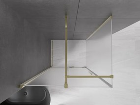 Mexen Velar, sprchový kút s posuvnými dverami 130 x 80 cm, 8mm sklo námraza, zlatá lesklá, 871-130-080-31-50