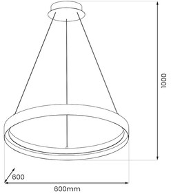 Závesné LED svietidlo Orbita, 1x LED 52w, 4000k, w/b