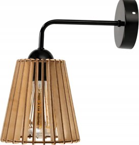 Nástenné LED svietidlo 1x E27 LOFT edison LED nad zrkadlo drevený kužeľ