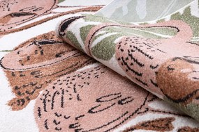 Dywany Łuszczów, Detský kusový koberec Fun Flami Flamingos cream, 80x150, viacfarebná, detská izba