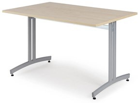 Stôl SANNA, 1200x800x720 mm, strieborná/breza
