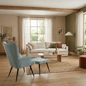 Kreslo ušiak s podnožou ELDORIA PINK