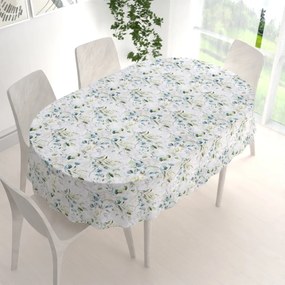 Biante Bavlnený oválny obrus Sandra SA-400 Mintovo-zelený eukalyptus 50x100 cm