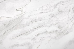 Luxusný rozkladací jedálenský stôl ILINOIS 180-220-260 cm – v bielom mramorovom prevedení