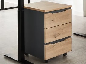 Úložný kontajner sozásuvkami Memphis, dub artisan/grafit%