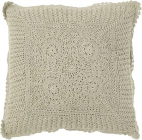 Svetlo zelený bavlnený vankúš s čipkou Lace green - 42*12*42cm
