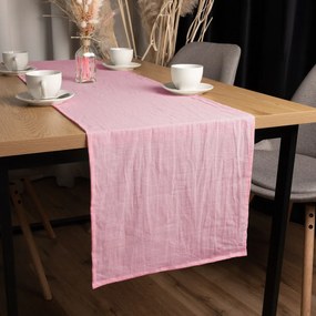 Biante Ľanový behúň na stôl LEN-017 Svetlo ružový 45x120 cm