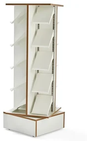 Stojan na knihy STORY, 600x600x1710 mm, biely