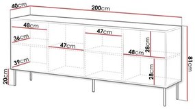 Skrinka Hermano 200 4D (čierna) . Vlastná spoľahlivá doprava až k Vám domov. 1105930