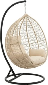 Závesné kreslo KOKON so stojanom, béžové