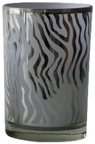 Strieborný svietnik Zebras s motívom zebry - 12 * 12 * 18cm