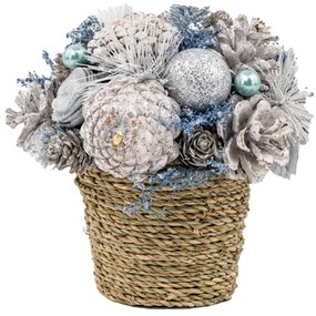 Magic Home Vianočná dekorácia ikebana, výška: 19 cm, krémová