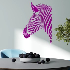 Veselá Stena Samolepka Hlava zebry Farba: fialová, Veľkosť: 80 x 55 cm