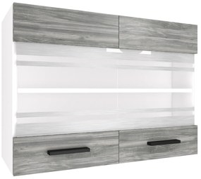 Kuchynská skrinka Belini horná 80 cm šedý antracit Glamour Wood  TOR SGW80/3/WT/GW1/0/B1