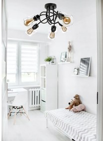 BERGE LED luster stropné svietidlo 5xE27, skladací, priehľadný sklenený štvorec