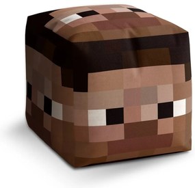 Taburet Cube Blocks tvár, hnedá