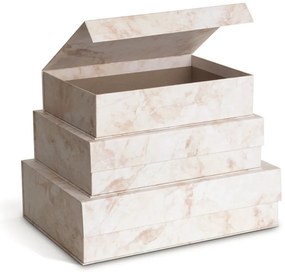 Béžové kartónové úložné boxy v súprave 3 ks s vekom 42,5x29,5x13 cm Kian Paper Laminate – Bigso