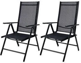 InternetovaZahrada - Hliníkový set 2 kresiel - čierne