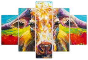 Obraz - Maľovaná krava (150x105 cm)