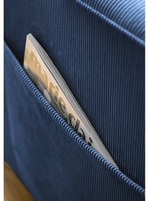 Tmavomodré menčestrové kreslo Lofty Lilly – Miuform