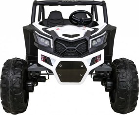 Ramiz Elektrická bugina UTV-MX pre deti biela + pohon 4x4 + diaľkové ovládanie + LED a audio + úložný priestor + EVA + pomalý štart